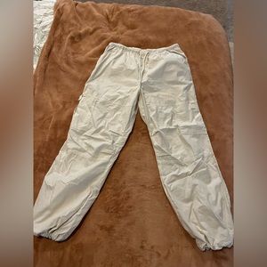 Beige, parachute pants